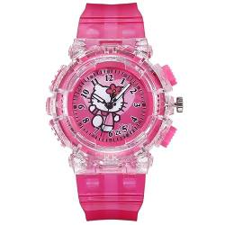 Elektronische Armbanduhr für Damen und Herren, leuchtende Uhr, Geburtstagsgeschenk, Kitty-redrabbit-Armbanduhr von coywzca