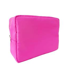 cqoogrlx Make-up-Tasche, Nylon-Kosmetiktasche mit Reißverschluss, Reise-Kulturbeutel, Make-up-Organizer, adrette Make-up-Tasche, klein, groß für Frauen, Large Hot Pink, Large von cqoogrlx