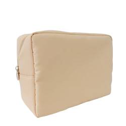 cqoogrlx Make-up-Tasche, Nylon-Kosmetiktasche mit Reißverschluss, Reise-Kulturbeutel, Make-up-Organizer, adrette Make-up-Tasche, klein, groß für Frauen, Large Tan, Large von cqoogrlx