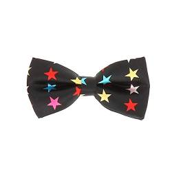 Krawatte Slim Schleife für Jungen, bunte Sterne – Schleife Original Größe Kinder – Motiv Neon auf schwarzem Hintergrund von cravateSlim