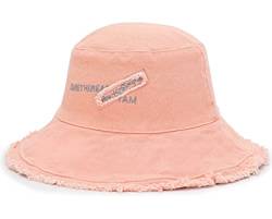 crazy bean Fischerhut für Damen Baumwolle Sonnenhut mit breiter Krempe faltbar Sommer für UV-Schutz Reisen Beach Bucket Hat(Rosa) von crazy bean