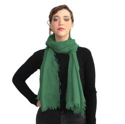 creazioni unique Bambus Schal Damen MADE IN ITALY - Frühling/Sommer Accessoire - Bamboo Scarf Women - Schals & Tücher für Damen (Jadegrün) von creazioni unique