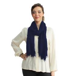 creazioni unique Bambus Schal Damen MADE IN ITALY - Frühling/Sommer Accessoire - Bamboo Scarf Women - Schals & Tücher für Damen (Nachtblau) von creazioni unique