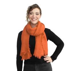 creazioni unique Bambus Schal Damen MADE IN ITALY - Frühling/Sommer Accessoire - Bamboo Scarf Women - Schals & Tücher für Damen (Orange) von creazioni unique