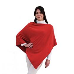 creazioni unique Poncho Damen Winter Elegant und Warm Made IN Italy - Mischung aus Wolle, Viskose und Cashmere Schal für Frauen - Strick Ponchos & Capes für Damen (Rot) von creazioni unique