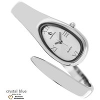 crystal blue Quarzuhr Damen Spangenuhr silber analog, Gratis Versand von crystal blue