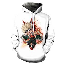 cshsb Herren Damen Kapuzenpullover Sweatshirt Hoodie Print Pulli Tops Jacke Pullovershirt Sweatjacke Outwear Oberteile My Hero Academia Boku no Hero Bakugou Katsuki Shoto Todoroki,Z,XS-S von cshsb