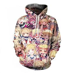 cshsb Herren Kapuzenpullover My Hero Academia Hoodie Anime Uniform Pullover Japanischer Manga-spezifischer Kapuzenpullover,H,3XL-4XL von cshsb