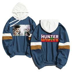 cshsb Hunter X Hunter Hoodie Damen, Herren Killua Hisoka Baka Pullover Teenager Mädchen Streifen Baseball Pulli Männer Anime Druck Langarm Sweatshirt Kapuzenpulli Shirt,L,M von cshsb