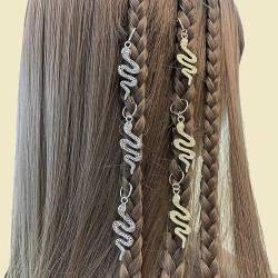 30 stücke Vintage Gold/Silber Braid Snake Haar Ringe Haar Schmuck Ringe Haar Dekorationen Metall Manschetten Flechten Haar Dekorationen für Frauen von cuhair