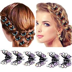 6 kleine Mini-Haarspangen für Frauen, Hochzeit, Party, Mädchen, Haarnadeln, Zubehör, Prinzessinnen-Party (lila) von cuhair