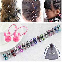 Cuhair 16pcs department Stück Mini-Haarklammern/Haarclips, mit Strass-Steinen und Blumenmotiv, von cuhair