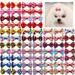 Haarschleifen für Hunde, niedlicher Schmetterling, Katze, Hund, mit Gummibändern, für kleine Haustiere, Haarschmuck, Haarseile, 50 Stück von cuhair
