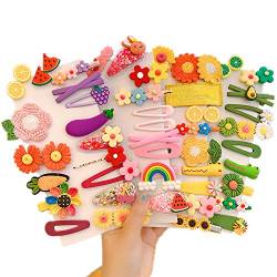 Haarspangen mit großen Blättern, 50 Stück, Cartoon-Frucht-Blumen-Design für Kleinkinder, Mädchen, Haar-Clip Zubehör Geschenk von cuhair