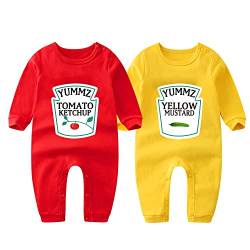 culbutomind Baby Body Ketchup Senf Lustige Baby Zwillinge Outfits Baby Mädchen Zwillinge Set von culbutomind