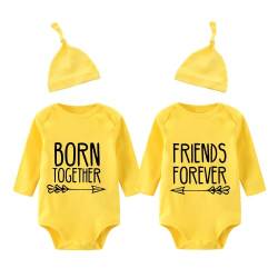 culbutomind Baby-Body für Zwillinge, Best Friends Forever, Doppel-Set, lustig, passende Zwillings-Outfits, Gelb Bf Long, 0-3 Monate von culbutomind