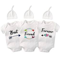 culbutomind Baby-Bodys für beste Freunde, Unisex, Baby-Einteiler mit Mütze, weiß, 74 von culbutomind