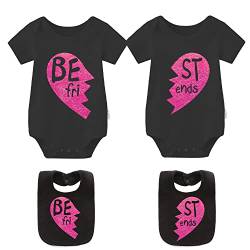 culbutomind Baby Twins Bodysuit Best Friends Forever Baby Twin Set Friends Funny Matching Twins Outfits, Roségold, 6-9 Monate von culbutomind