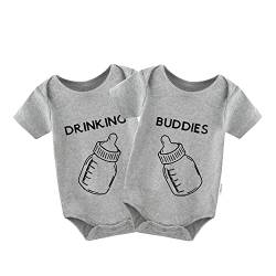culbutomind Baby Zwillinge Baby Bodys Jungen Outfit Drinking Buddies Lustige Baby Neugeborene Kleidung Baby Mädchen Strampler von culbutomind