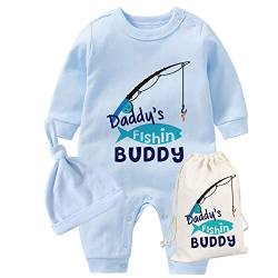 culbutomind Baby Zwillinge Strampler Body Junge Mädchen Papas Angelfreund Fun Baby Geschenke Geburt Lustig Babykleidung(Blau Angeln Vater 6m) von culbutomind