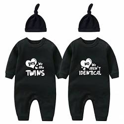 culbutomind Baby Zwillinge Strampler Body Junge Mädchen Wir Sind Zwillinge Fun Baby Geschenke Geburt Lustig Babykleidung(Schwarz Zwillinge 12m) von culbutomind