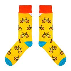 CUP OF SOX - Bikes/Fahrrad / Hipster - Socken in der Tasse - Herren und Damen Geschenksocken Freizeit Socken, Gelb, 41-44 von cup of sox