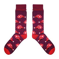 CUP OF SOX - Fleisch/Braten/Grill - Socken in der Pappbecher - Herren und Damen Freizeit Fun Socken, Rot, 37-40 von cup of sox