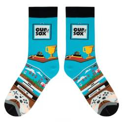 Gaming Socken, Lustige Gamer-Socken mit Spielmotiv, Geschenke Für Gamer, Hochwertige Herren- und Damensocken, 45-47 von cup of sox