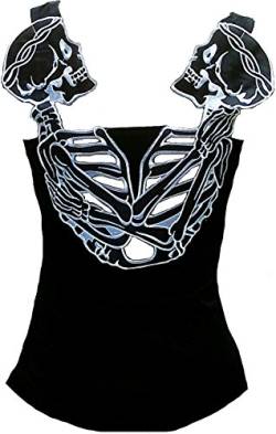 Rockabilly Punk Rock Baby Damen Designer Tank Top Shirt Dark Wave Gothic Skulls Totenkopf schwarz Tattoo Design L 40 von d'Rockabilly Punk Rock Baby