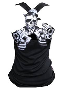 Rockabilly Punk Rock Baby Damen Schwarz Tank Top Shirt Crime Gun Skull XXL von d'Rockabilly Punk Rock Baby