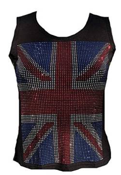 Rockabilly Punk Rock Baby Damen Tank Top Shirt Schwarz Strass UK Union Jack L von d' Rockabilly Punk Rock Baby