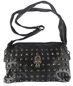 Rockabilly Punk Rock Baby Tasche Schwarz Black Skull Totenkopf Handtasche Bag von d'Rockabilly Punk Rock Baby