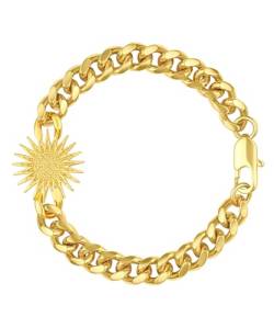 d'origine Kurdistan Sonne Armband, Kurdische Sonne mit 21 Strahlen Armband, Kurdistan Flaggen Kette, Kurdische Kette, Kurdischer Schmuck für Herren Gold von d'origine