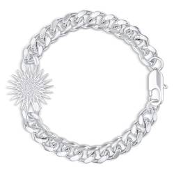 d'origine Kurdistan Sonne Armband, Kurdische Sonne mit 21 Strahlen Armband, Kurdistan Flaggen Kette, Kurdische Kette, Kurdischer Schmuck für Herren Silber von d'origine