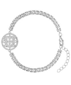 d'origine Portugal-Wappenarmband, Portugal-Zirkonia-Armband, Portugal-Kette, Portugal-Flaggenkette, Portugal-Schmuck, Portugal-Schmuck für Damen Silber von d'origine