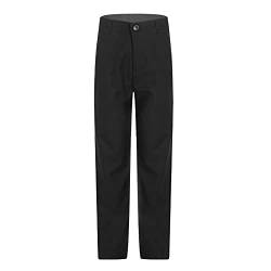 dPois Jungen Hose Lange Chino Pants Stoffhose Schuluniform Straight Leg mit Gummizug Anzughose Einfarbig Kinder Formell Casual Ouftis Schwarz 152-158/12-13 Jahre von dPois