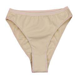 dPois Mädchen Ballet Slips Tanz Slips Briefs Short Hoch Cut Höschen Panties Kinder Tanzen Unterwäsche Unterhose Baumwolle in Hautfarben, Weiß Nude 128-140/8-10 Jahre von dPois