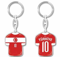 daged Türkei Trikot Schlüsselanhänger WM Fussball - Metall-Keyholder mit 3D Effekt. World Cup Design von daged