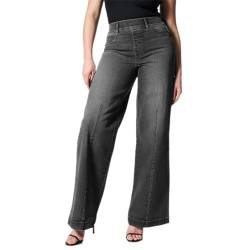 dalamirra Damen Jeans Casual Hosen Hohe Taille Jeans Breites Bein Stretch Elegante Hosen Jeans Loose Casual Hosen Streetwear Gerade Jeans Hosen Weites Bein Denim Hosen von dalamirra