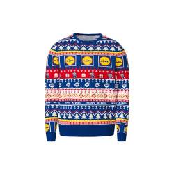 dalerno Lidl Weihnachtspullover Christmas Sweater lustiger Lidl Pullover LIVERGY® (DE/NL/SE/PL, Alphanumerisch, L, Regular, Regular, Blau) von dalerno