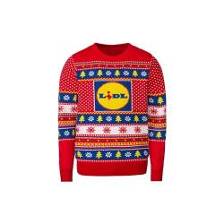 dalerno Lidl Weihnachtspullover Christmas Sweater lustiger Lidl Pullover LIVERGY® (DE/NL/SE/PL, Alphanumerisch, L, Regular, Regular, Rot) von dalerno