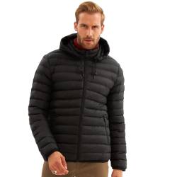 danger Schlanke Herrenjacke Winter Warm Windbreaker, Regen Wasserabweisendes Material, Winddicht Warmer Sommer Winter Mantel, M bis 3XL | M - Schwarz von danger