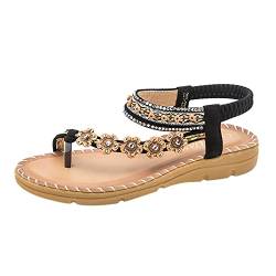 Damen Outdoor Sommer Gummiband Flach Strand Open Toe Atmungsaktive Sandalen Schuhe Sandalen für Mädchen Flip-Flop Sandalen Komfort Sandalen von dasg