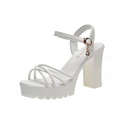 Hochhackige Damen-Sandalen mit Dicker Sohle und Dicker, hochhackiger Freizeitschuhe Basic Keilsandalen Damen Sommer Elegant von dasg