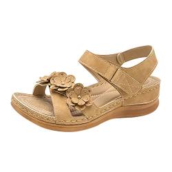 Strand Peep Toe Atmungsaktive Sandalen Frauen Sommer Blumen Bequeme Keilschuhe Strandsandalen Römische Sandalen Keilsandalen von dasg