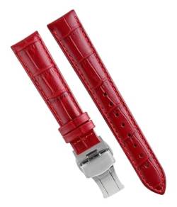 dayeer Frau Kalbsleder Armband Uhrenarmband für Tissot T099 T050 T085 T055 T02 Lady Armband Armband (Color : Red, Size : 22mm) von dayeer