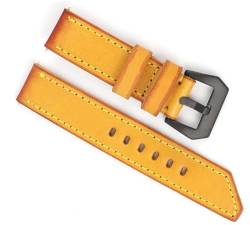 dayeer Gelbes Vintage-Lederarmband für Peinahai-Handband. Ersetzt Herren-Ersatz-Wist-Armband (Color : Yellow-Black Buckle, Size : 24mm) von dayeer