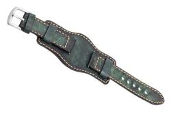 dayeer Handgefertigtes Vintage-Uhrenarmband für Fossil-Manschettenleder-Uhrenarmbänder mit mattem Uhrenarmband-Ersatz (Color : Green, Size : 22mm) von dayeer