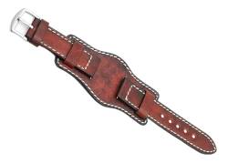 dayeer Handgefertigtes Vintage-Uhrenarmband für Fossil-Manschettenleder-Uhrenarmbänder mit mattem Uhrenarmband-Ersatz (Color : Red, Size : 20mm) von dayeer