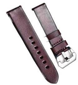 dayeer Lederarmband-Schnellverschluss-Uhrenarmbänder für Panerai Brown Watch-Ersatzzubehör (Color : Red Wine, Size : 24mm) von dayeer